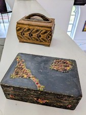 Old wooden boxes with lids