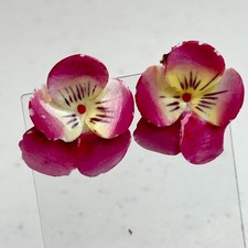 Vintage clip on earrings Bone