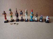 Nine Hatchette Gods Of Egypt figures some damage (T319)