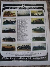 VICTORIA CARRIAGE CO CAR STOCK LIST SIR JACK CHARLTON JPS ADVERT A4 FILE 35