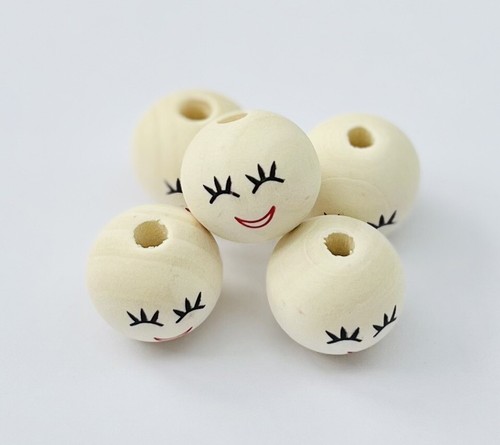Wooden doll head beads 5 - doll,