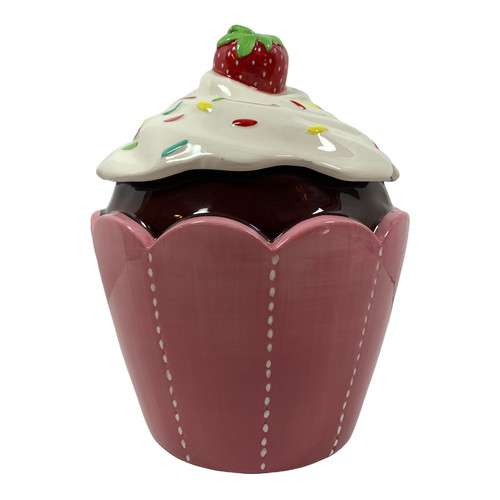 Cupcake cookie jar ceramic - cupcake,
