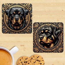 Rottweiler Coasters, Dog Print