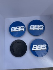 BBS RS LM RZ Center Caps Logos 70mm 09.24.030 Blue Silver Set Of 4