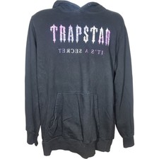Trapstar Hoodie Men's L Black Cotton Graphic Print Casual Streetwear