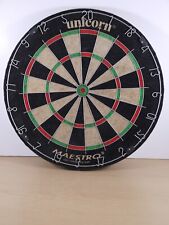 Vintage Unicorn Mestro Dart Board Wood and Metal 45cm Diameter VGC