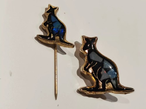 Vintage kangaroo opal brooch - kangaroo,