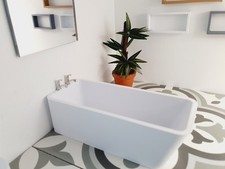Dolls House Modern Bath with chrome taps, Choice of colours 1:12th Scale,