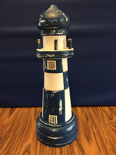 Wooden Light House Ornament - large -  16 x 5.5 inches