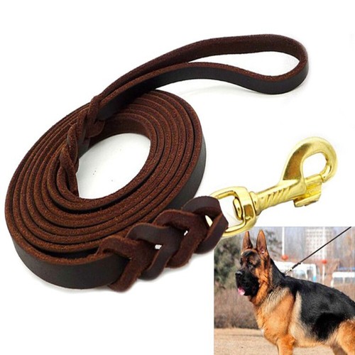 Genuine leather dog - leash,
