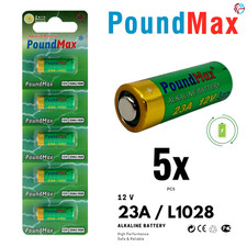 5 x PoundMax Super Alkaline 23AE/A23/LRV08/MN21 12V Alkaline Security Batteries