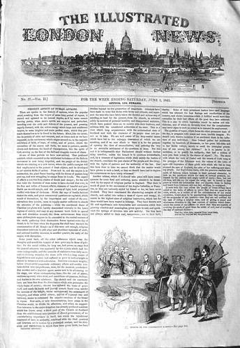 Old antique print 1843 scene - print,