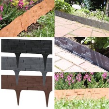 Garden Lawn Path Border Edging Stone Brick Effect 2.4m (7.8 ft) Black Grey Brown