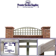Arch Top Square Lattice Trellis Fence Panel Standard 6ft (183cm) x 1ft (30cm)