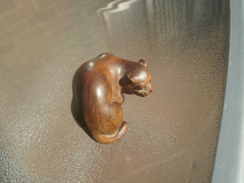 Hand carved wood netsuke - hand,