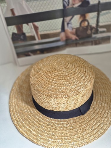 New boater straw hat - straw,