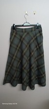 Vintage ladies UK12/L33 high waist elastic back tartan midi skirt, VGC