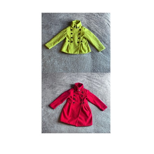Girls green pea coat - girls,
