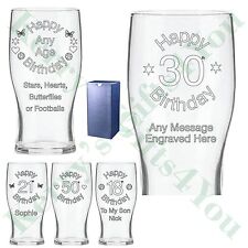 Engraved Pint Glass 16th 18th 21st 30th Birthday Gifts Gift Boxed