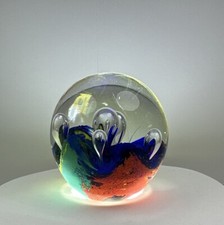 Paperweight Multicoloured Bubbles Vintage Art Glass