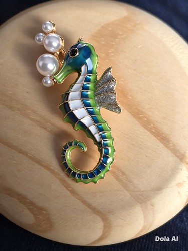 Enamel green white blue - green,