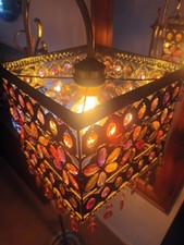 Square Beaded Antique Copper Moroccan Style Lantern Pendant Lightshade