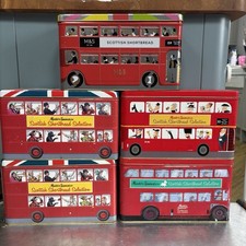 5 x MARKS & SPENCER LTD Scottish Shortbread Storage Empty Tin LONDON RED BUS.