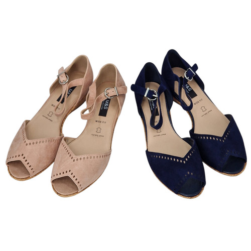 Wide fit pink suede - fit,