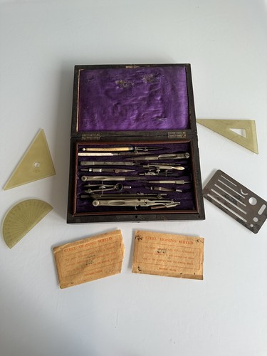 Antique drafting set