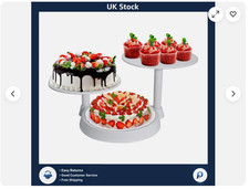 Cake Stands, Cake Biscuit Fruit Stand - 3 Tier Tray White Presentation Stand ...
