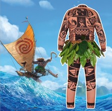 Maui Tattoo Cosplay Costume Purim Parade Role Play Halloween Adult Men Moana
