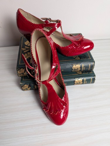 Faith red patent - red, leather