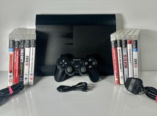 Sony PlayStation 3 12GB SUPER Slim Tested Working Good Condition 10 Free Games