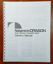 Nakamichi DRAGON Cassette Deck Owners Manual