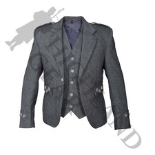 Argyll Jacket & Vest-Waistcoat 100% Wool Kilt Jacket- Ex Hire for Wedding