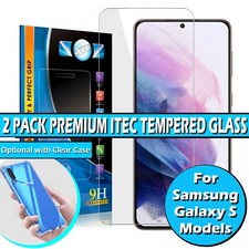 For Samsung Galaxy Note 10 20 S10 S20 S21 Tempered Glass Screen Protector Case