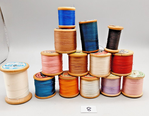 Vintage wooden cotton - cotton, reels