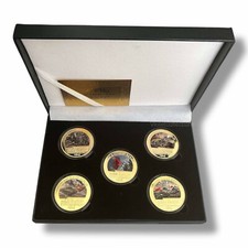 Battle For Berlin World War II x5 Gold Plated Coin Set In Box WW2 Memorabilia