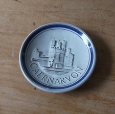 Rye Pottery 'Caernarvon' Pin Dish. 1960s Relief Decoration Welsh Souvenir