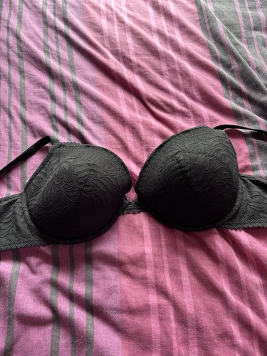 Padded adjustable black bra - padded,