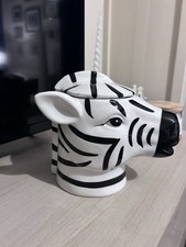 Large Zebra Sealed Storage Jar