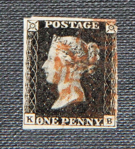 1840 penny black 3 4 - qv, 1d