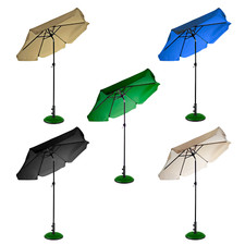 Garden Parasol Umbrella 2.2m Table Umbrella Tilt Crank Handle With Parasol Base