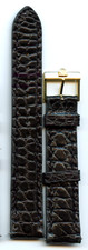 Extrra Long Genuine 16mm 17mm 18mm Black Alligator Strap & Vintage Omega Buckle