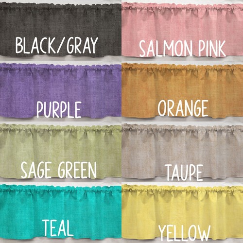 Faux burlap valances curtains - burlap,