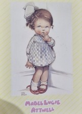 Mabel Lucie Attwell- I'm So Sorry, Vintage Postcard