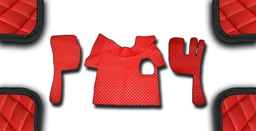 Red eco leather floor - red, for