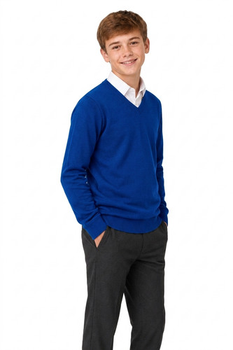 Boys neck jumper soft - v,