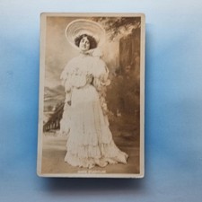 Marie Studholme Postcard C1910 Real Photo Edwardian Actress Ostrich Feather Gown