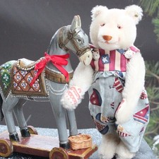 Rare white Steiff Teddy Dicky